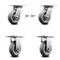 Service Caster 6 Inch Thermoplastic Caster Set with Roller Bearing 2 Swivel Lock and 2 Rigid SCC-35S620-TPRRD-BSL-2-R-2 - alternate 1